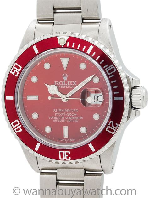 red face rolex men's|rolex red face submariner.